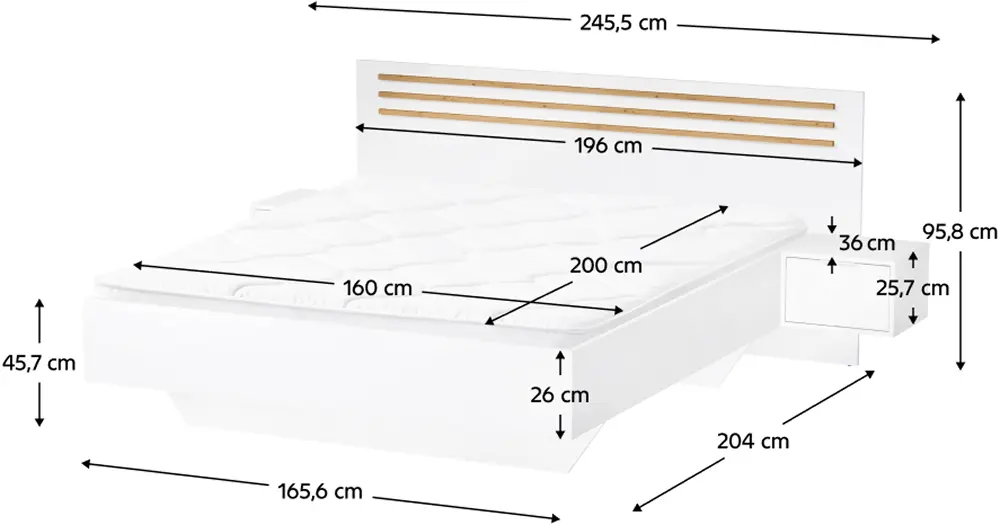 Спальня Tempo Kondela Florens 160x200 (White/Artisan Oak) - 4