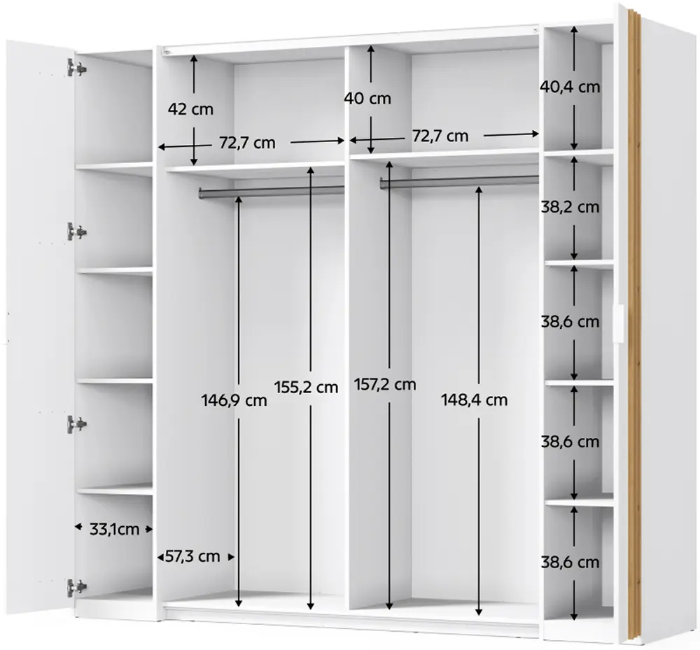 Спальня Tempo Kondela Florens 160x200 (White/Artisan Oak) - 5