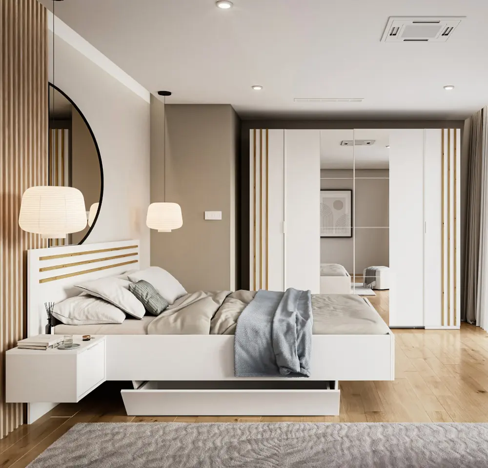 Спальня Tempo Kondela Florens 160x200 (White/Artisan Oak)