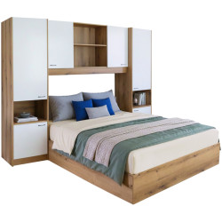 Спальня Tempo Kondela Milaga 160x200 (Oak/Glossy White) Thumb