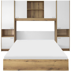 Спальня Tempo Kondela Milaga 160x200 (Oak/Glossy White) Thumb