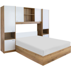 Спальня Tempo Kondela Milaga 160x200 (Oak/Glossy White) Thumb