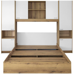 Спальня Tempo Kondela Milaga 160x200 (Oak/Glossy White) Thumb