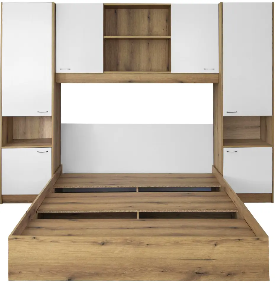 Спальня Tempo Kondela Milaga 160x200 (Oak/Glossy White) - 5