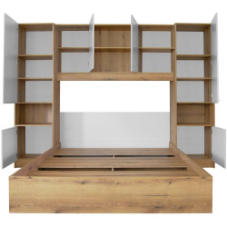 Спальня Tempo Kondela Milaga 160x200 (Oak/Glossy White) Thumb