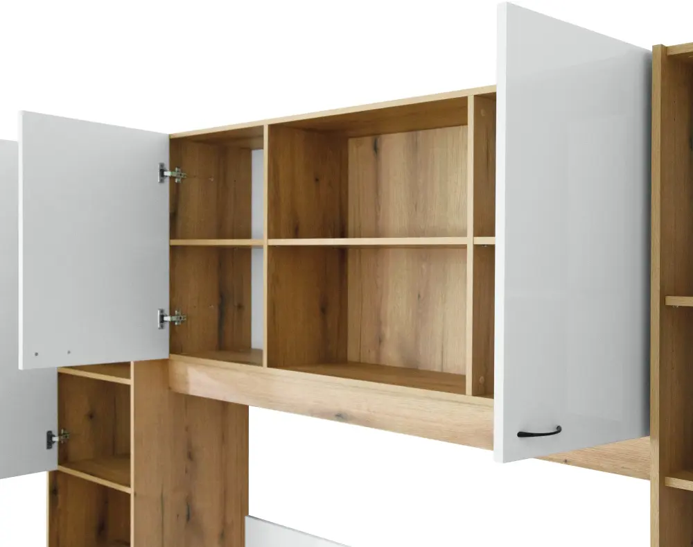 Спальня Tempo Kondela Milaga 160x200 (Oak/Glossy White) - 7