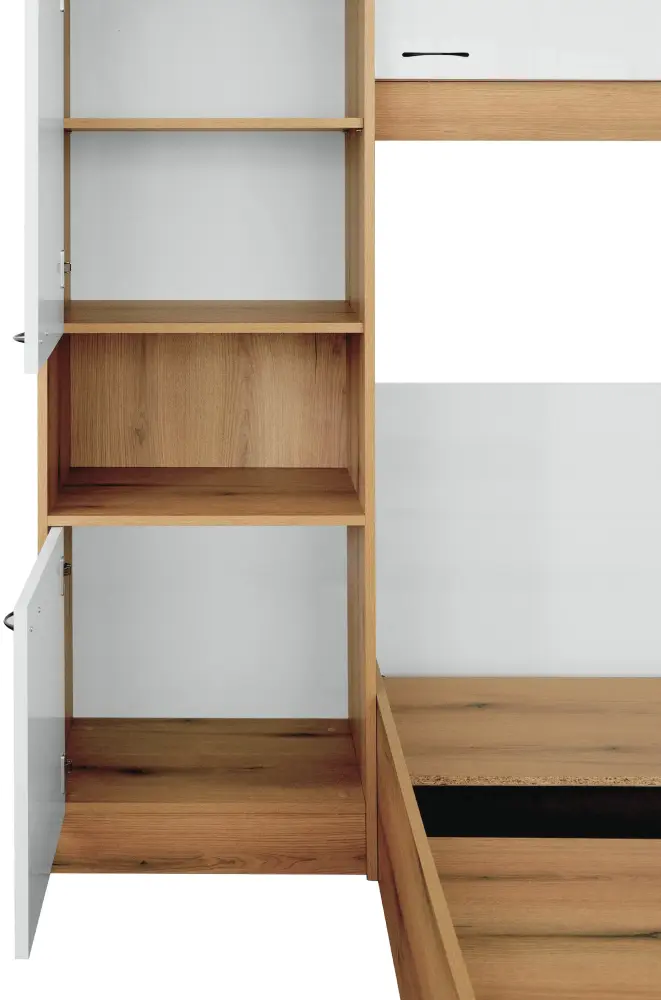 Спальня Tempo Kondela Milaga 160x200 (Oak/Glossy White) - 8