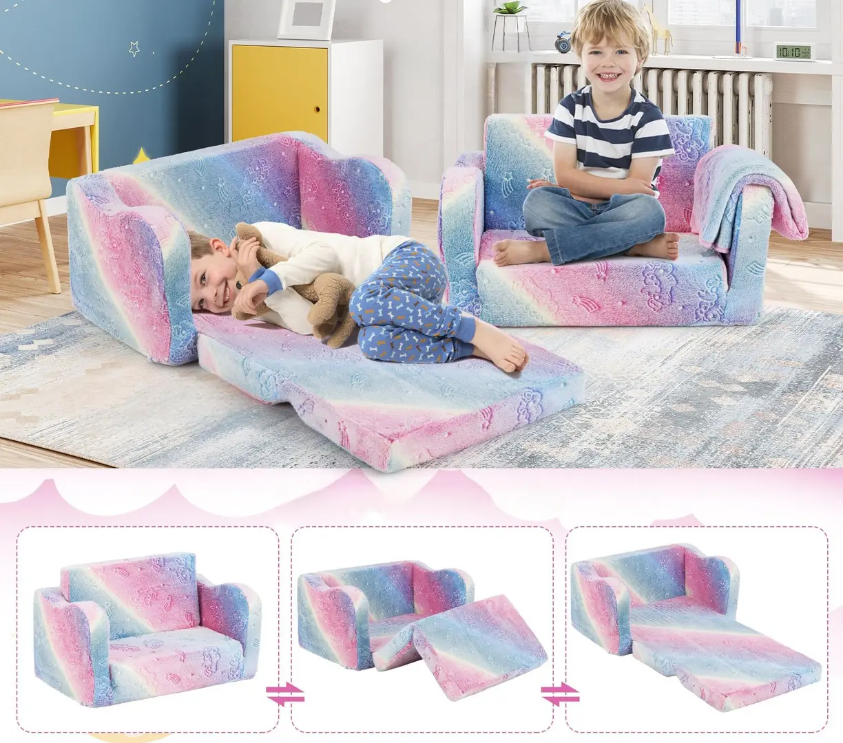 Canapea Costway HV10575UN (Pink) - 3