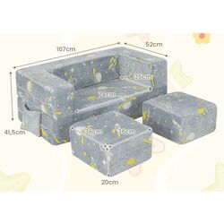 Canapea-transformer Costway HY10149GR (Grey) Thumb