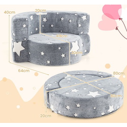 Fotoliu 2in1 Costway HY10226GR (Grey) Thumb