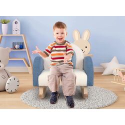 Кресло-качалка Costway HV10298BL (White/Blue) Thumb