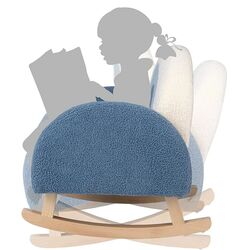 Кресло-качалка Costway HV10298BL (White/Blue) Thumb