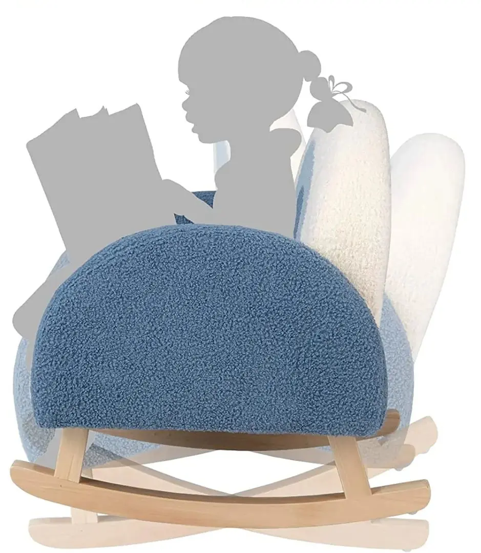 Кресло-качалка Costway HV10298BL (White/Blue)