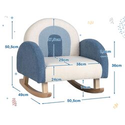 Кресло-качалка Costway HV10298BL (White/Blue) Thumb