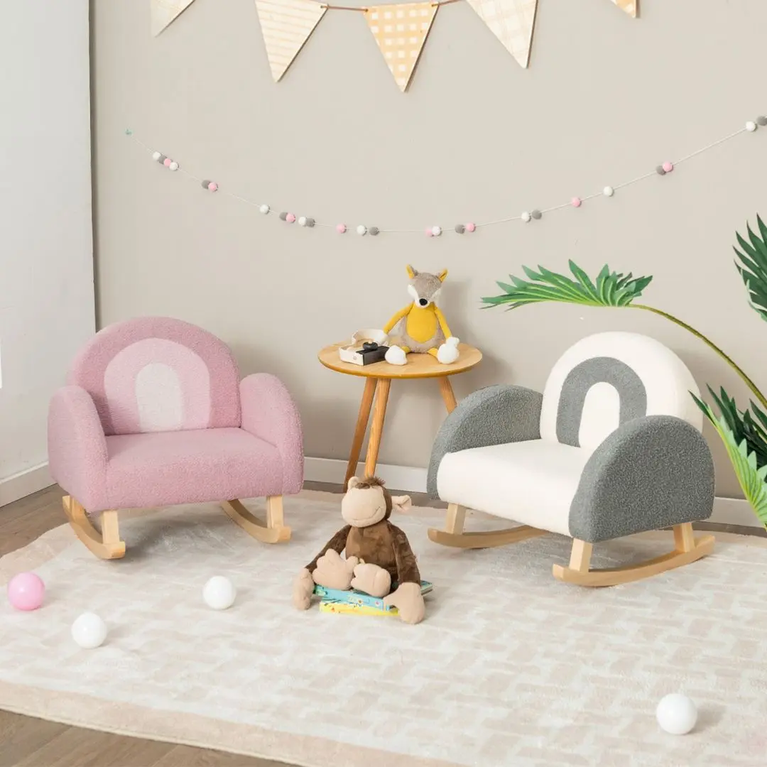 Fotoliu-balansoar Costway HY10172GR (White/Grey)