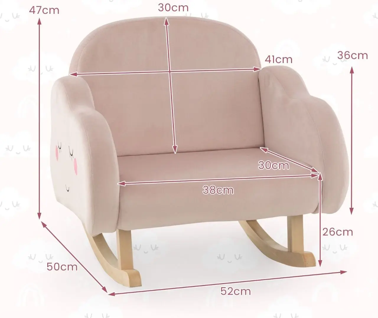 Кресло-качалка Costway HY10217PI (Pink)