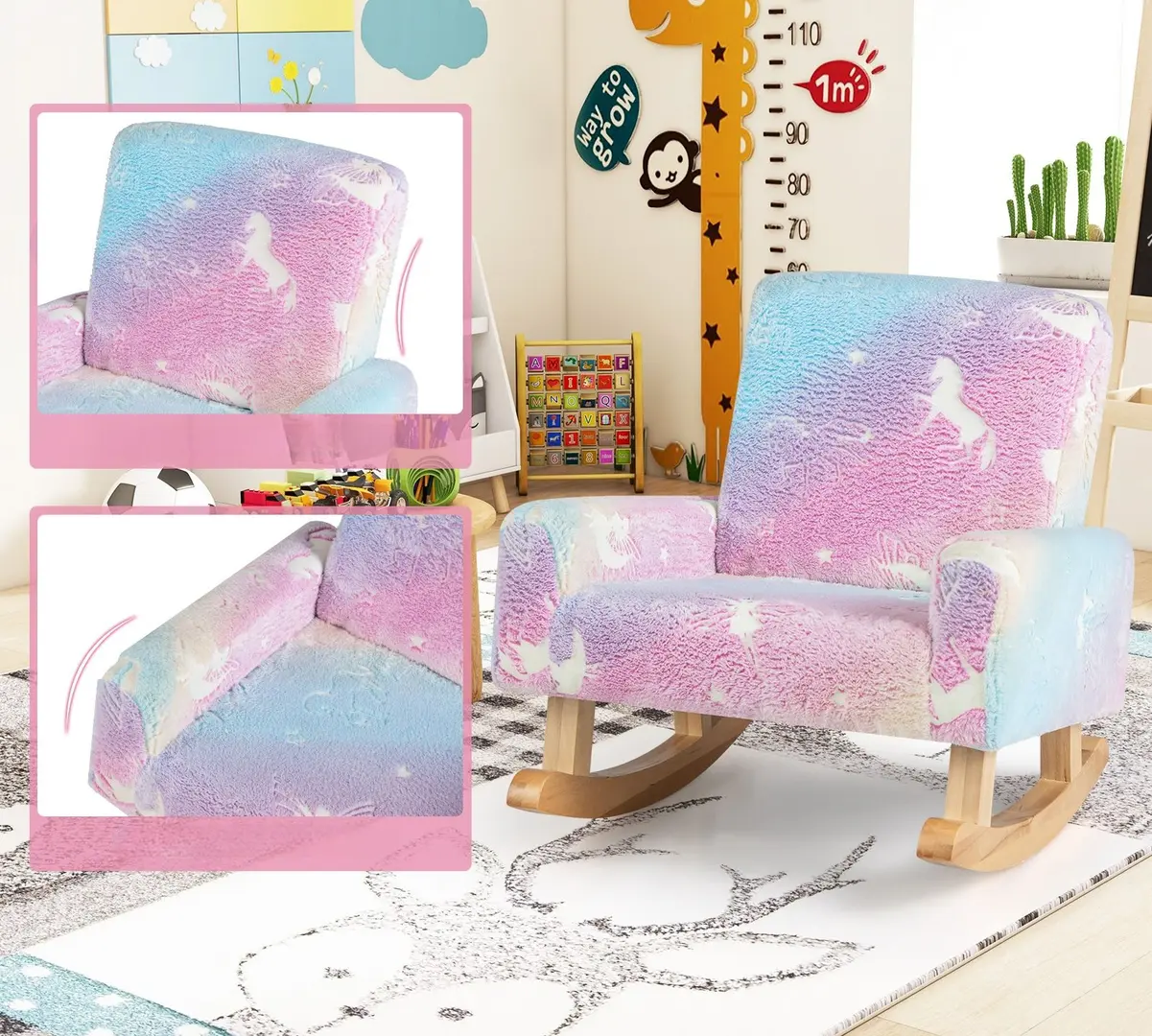 Fotoliu-balansoar Costway HY10348VT (Multicolor)