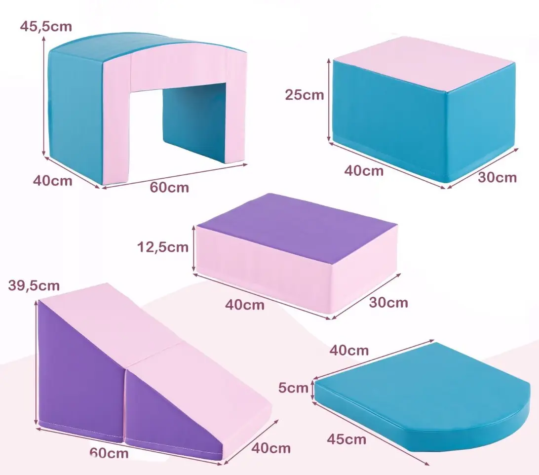 Modul moale pentru joc Costway FH10135BL (Blue/Pink)