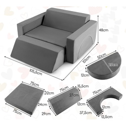 Modul moale pentru joc Costway HV10429GR (Grey) Thumb