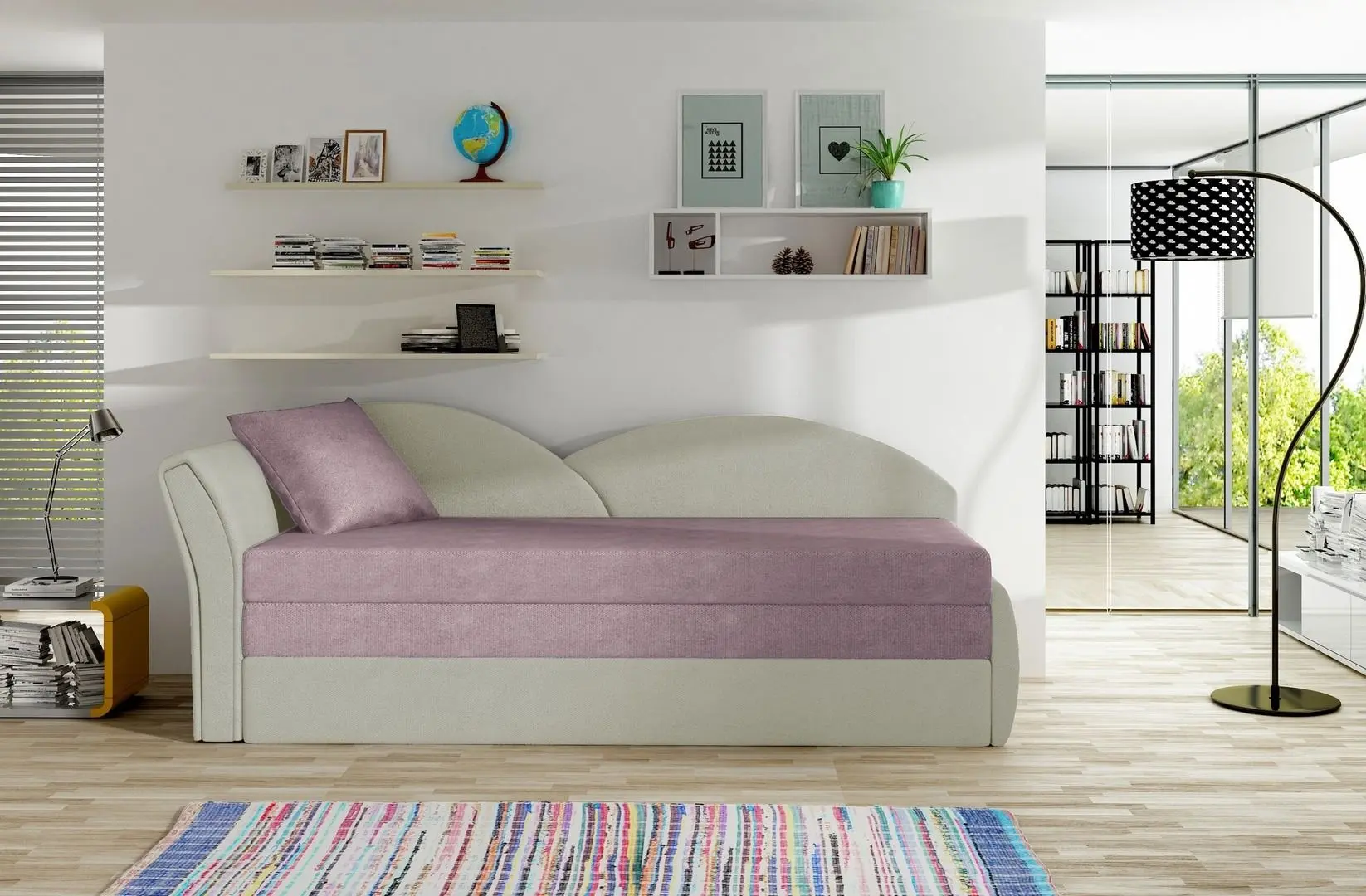 Canapea Eltap Aga Soro 61/Nubuk 21 Left (Pink/Cream)