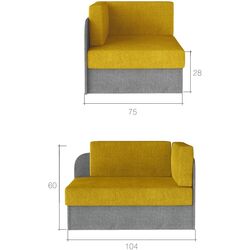 Canapea Eltap Rosa Alova 48/Alova 10 (Dark Gray/Gray) Thumb