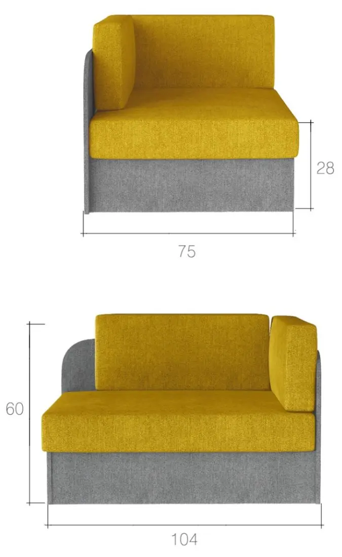 Canapea Eltap Rosa Omega 02/Omega 13 (Gray Dark/Gray Light)