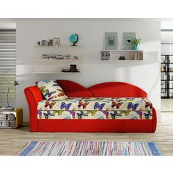 Диван угловой Eltap Aga Left Butterfly 04/Alova 46 (Multicolor/Red)