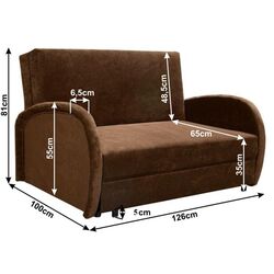 Canapea extensibila Mobhaus Mili 2 (Brown) Thumb