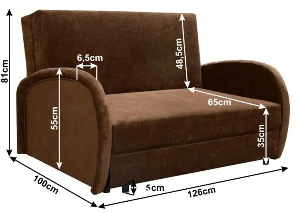 Canapea extensibila Mobhaus Mili 2 (Brown)