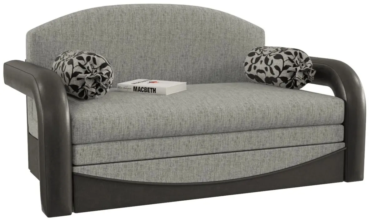 Диван раскладной Smart Димочка Люкс (Flow Gray/Black/Leaves)