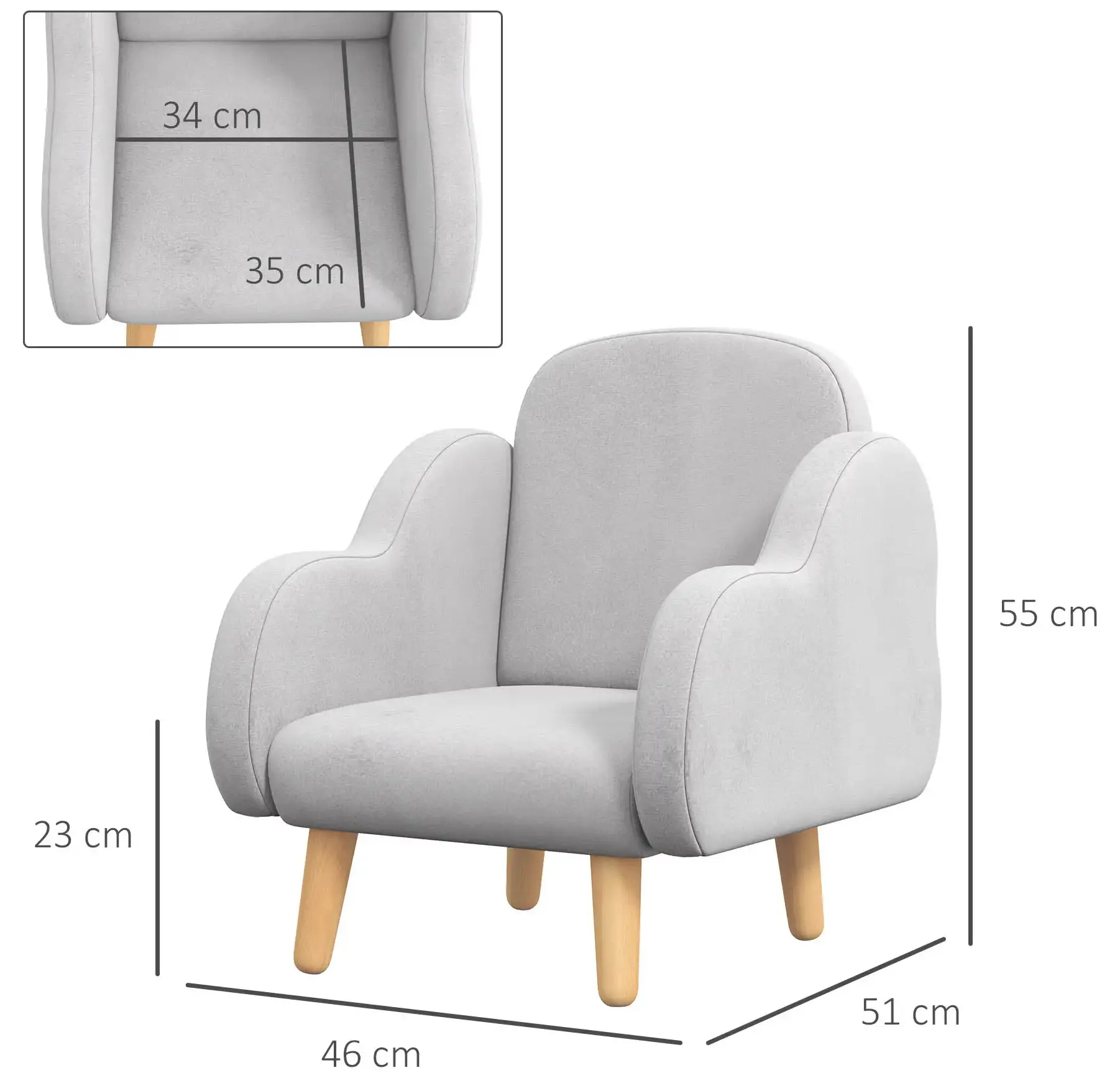 Кресло Zonekiz 310-066V81GY (Grey)