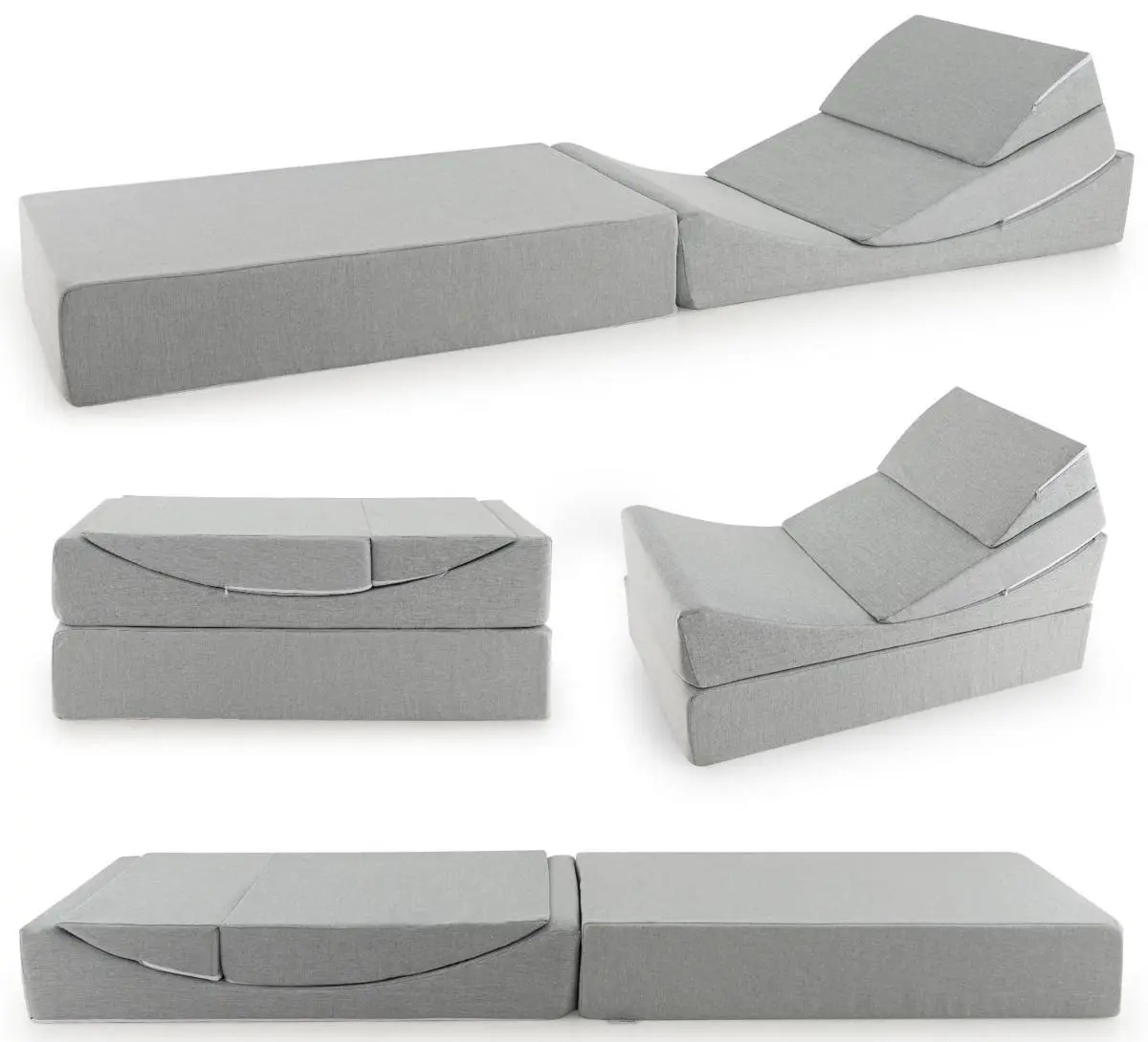 Sezlong moale 4in1 Costway HU10366LG (Grey) - 3