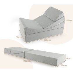 Sezlong moale 4in1 Costway HU10366LG (Grey) Thumb