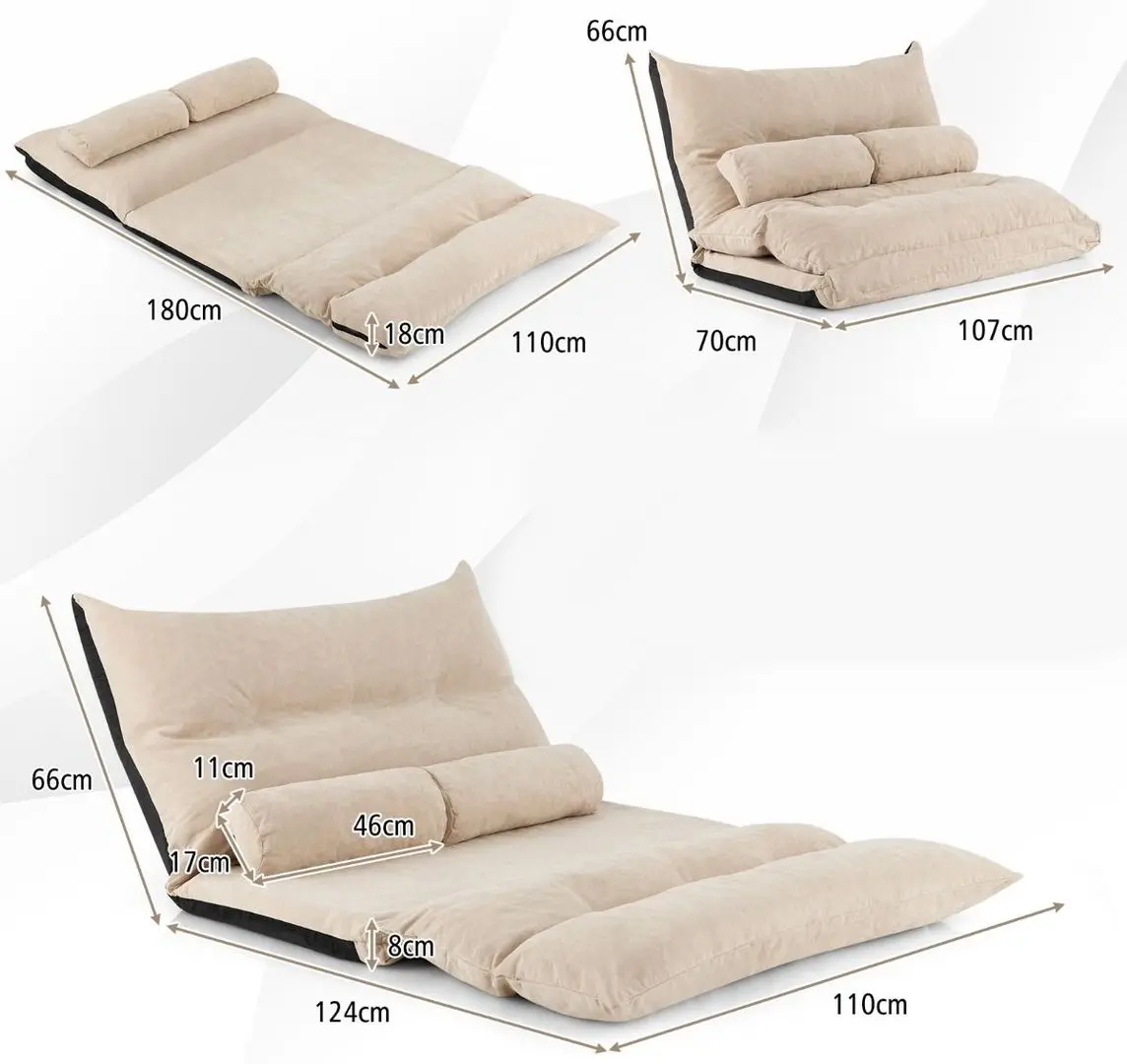 Sezlong moale Costway HU10129BE (Beige)