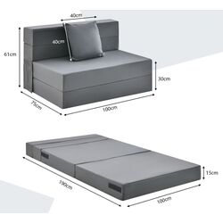 Sezlong moale Costway HU10427HS (Dark Grey) Thumb