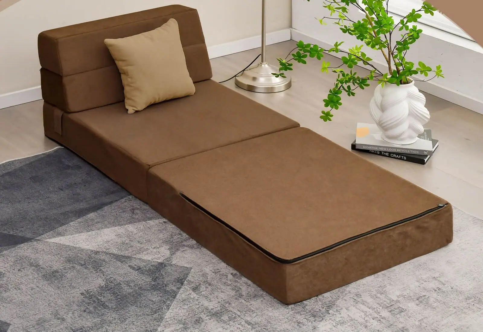 Sezlong moale Costway HU10477CF (Brown)