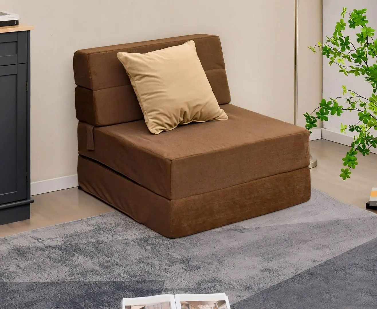 Sezlong moale Costway HU10477CF (Brown)