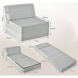 Sezlong moale Costway HU10477GR (Grey) Thumb
