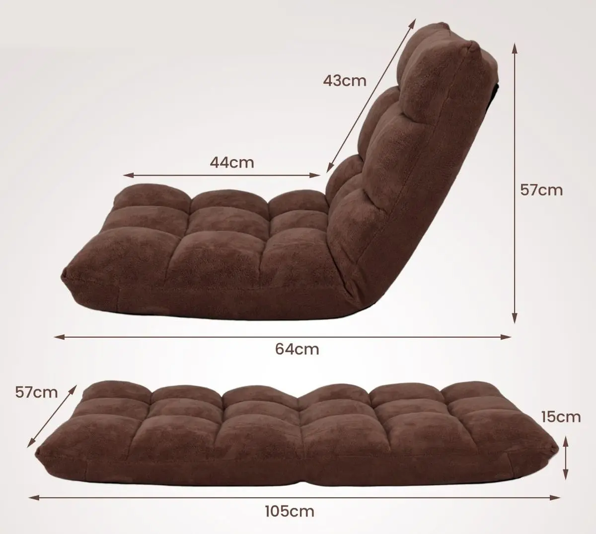 Sezlong moale Costway HV10355CF (Coffee) - 4