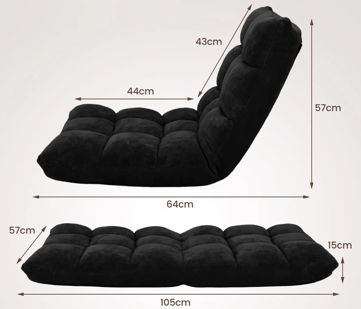 Sezlong moale Costway HV10355HS (Black)