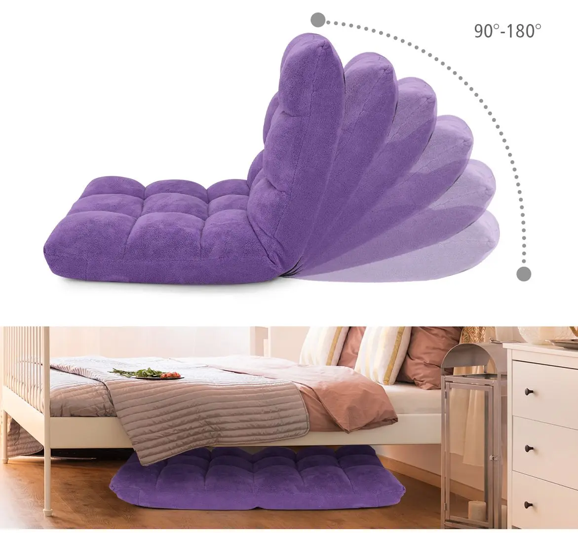 Sezlong moale Costway HV10355VT (Violet)