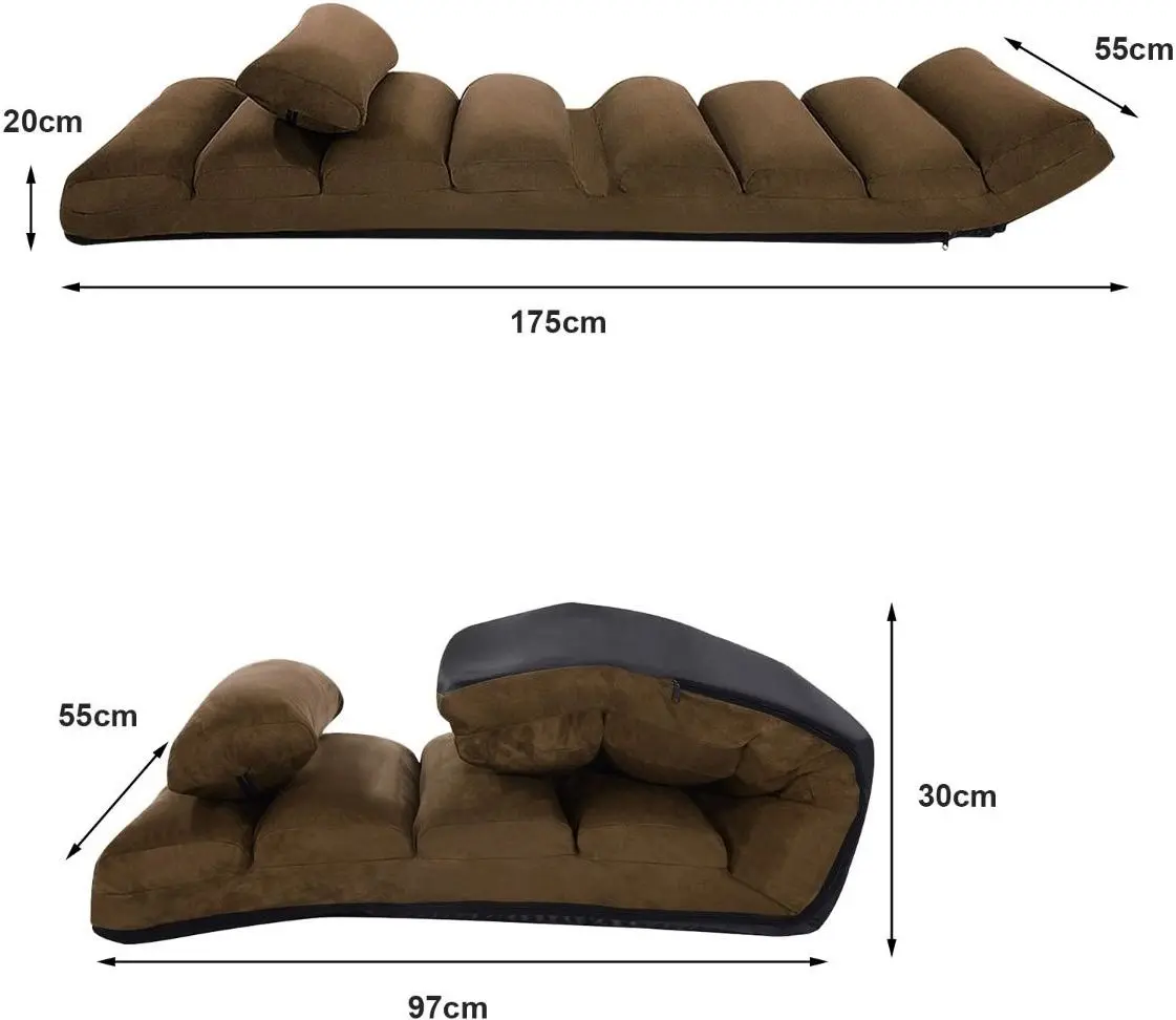 Sezlong moale Costway HW53981CF (Brown) - 2
