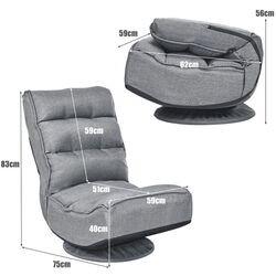 Fotoliu Costway HW65592GR (Gray) Thumb