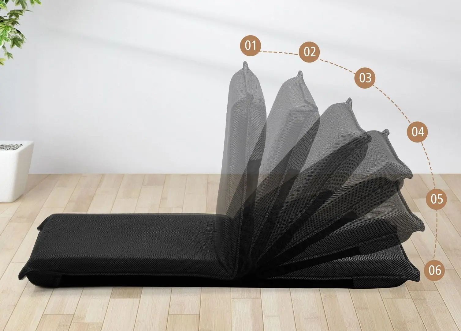 Sezlong moale Costway HW65605BK (Black)