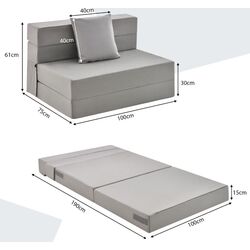 Sezlong moale Costway HW66301GR (Light Grey) Thumb