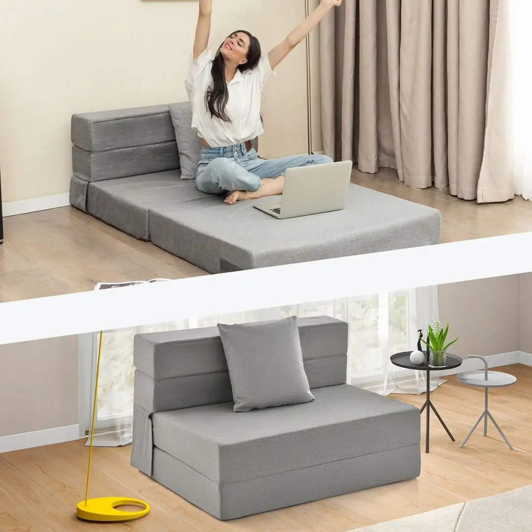 Sezlong moale Costway HW66301GR (Light Grey) - 6