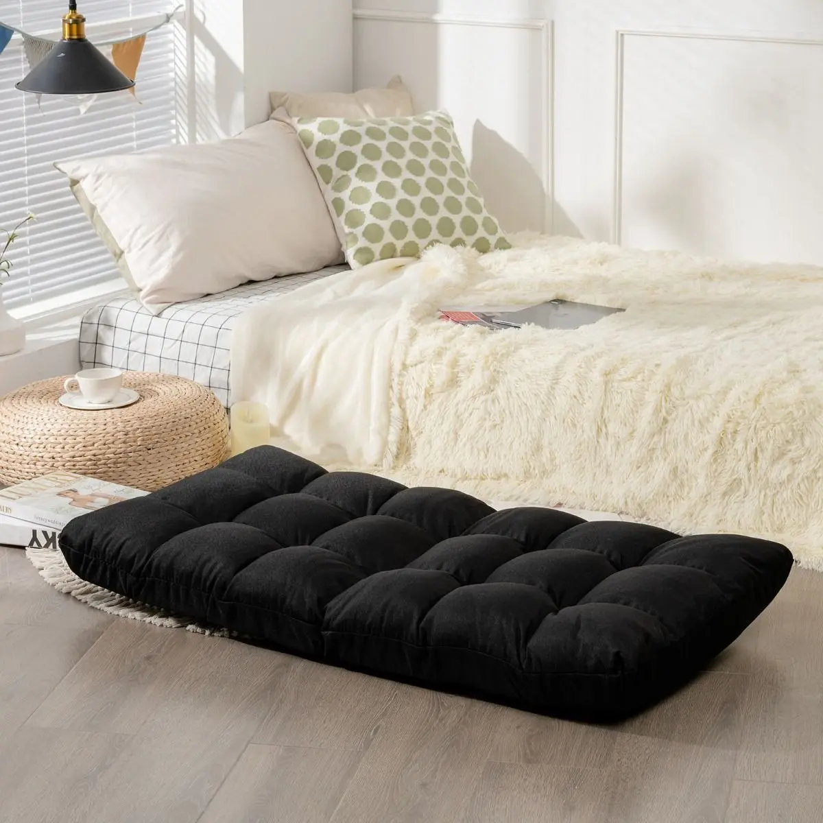 Мягкий шезлонг Costway HW66636DK (Black)