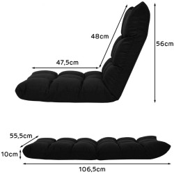 Мягкий шезлонг Costway HW66636DK (Black) Thumb