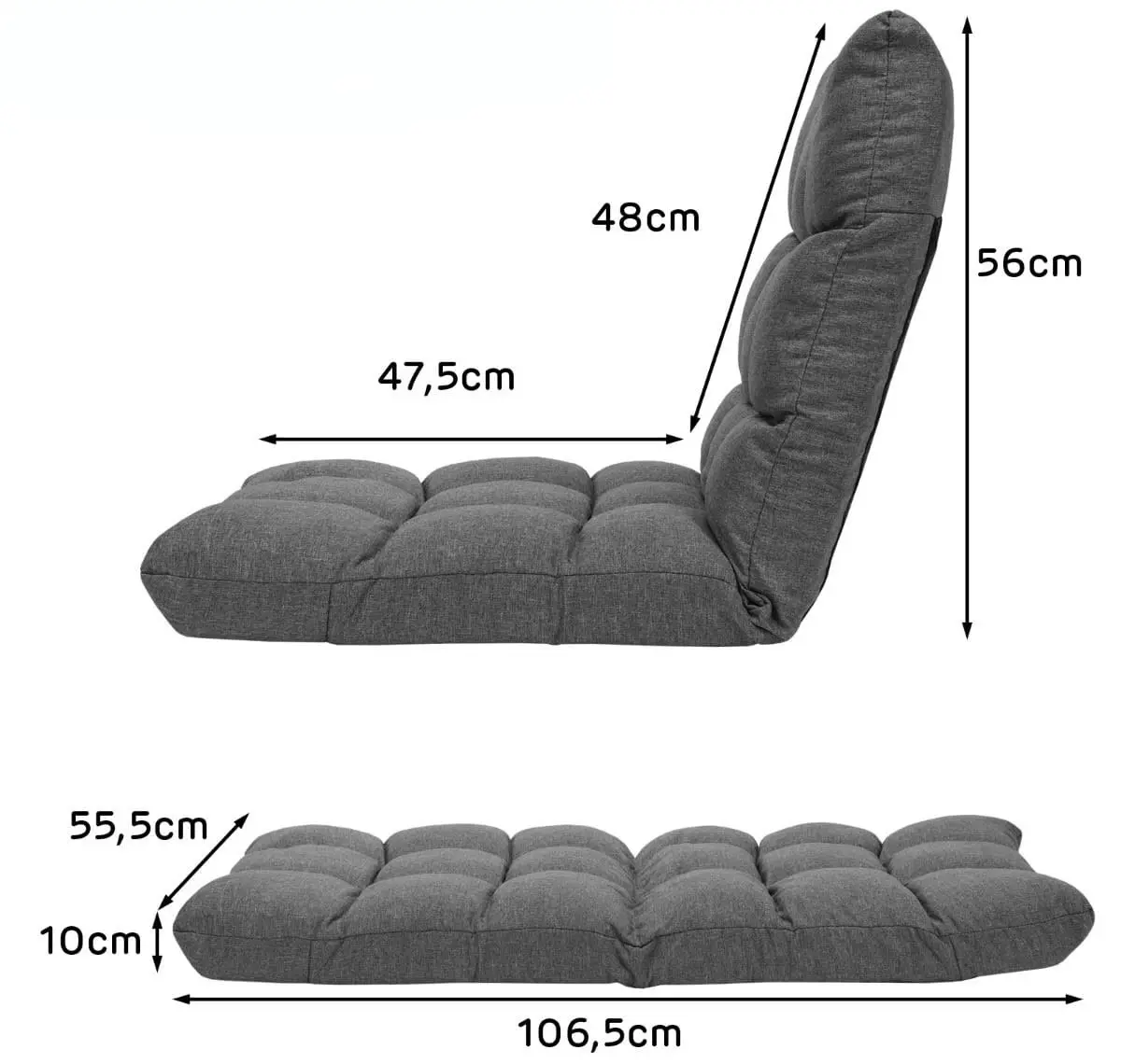 Sezlong moale Costway HW66636GR (Grey)