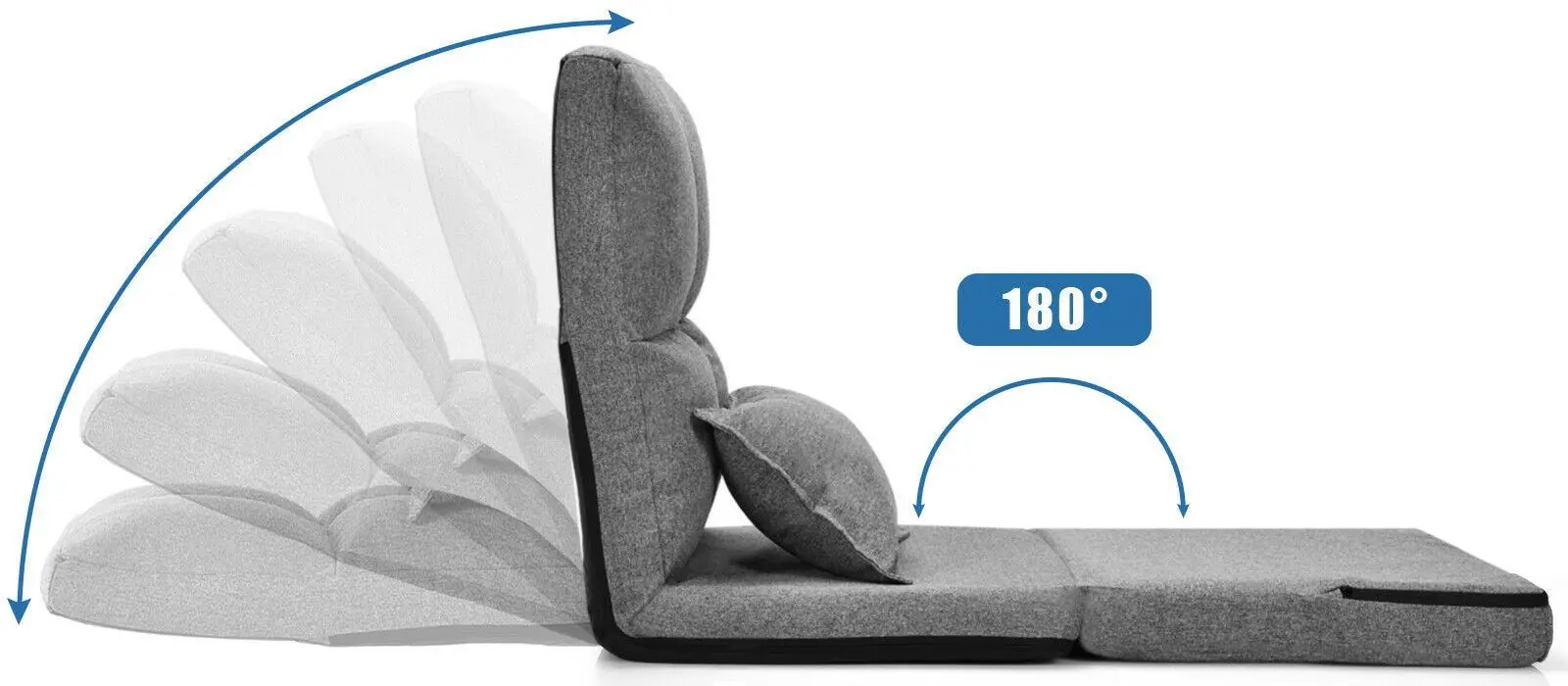 Мягкий шезлонг Costway HW66919GR (Grey) - 7